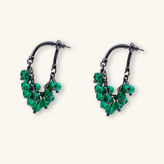 Green Crystal Tassel Earrings