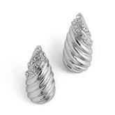 Rhinestone Embellished Spiral Earrings