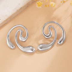Abstract Silver Twist Earrings