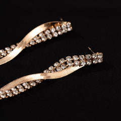 Long Crystal Chain Drop Earrings